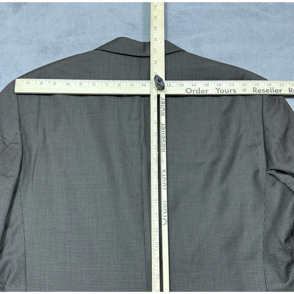 Jos A Bank Blazer Mens 44L Black Brown Micro-Houndstooth 100% Wool Sport Coat